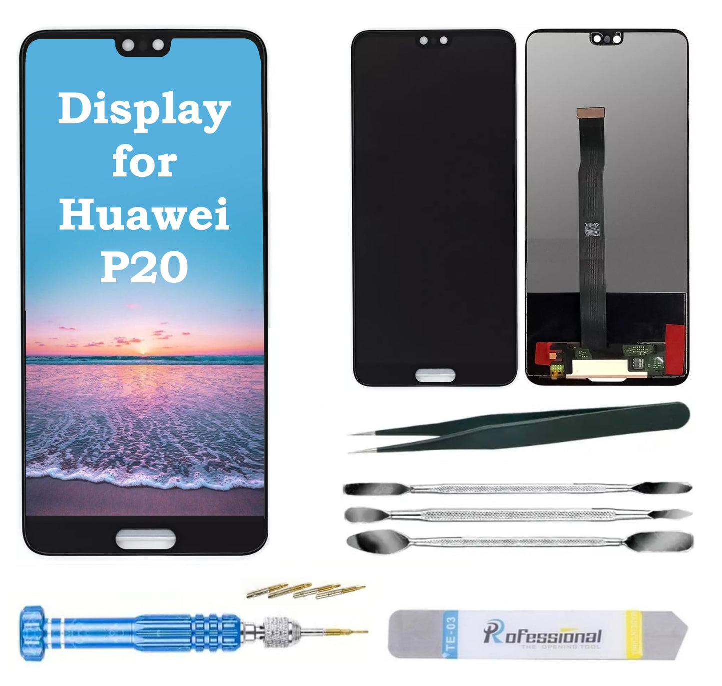 Display for Huawei P20 EML-L09 EML-L29 LCD TFT Screen Replacement Digitizer Touchscreen with Tools Black