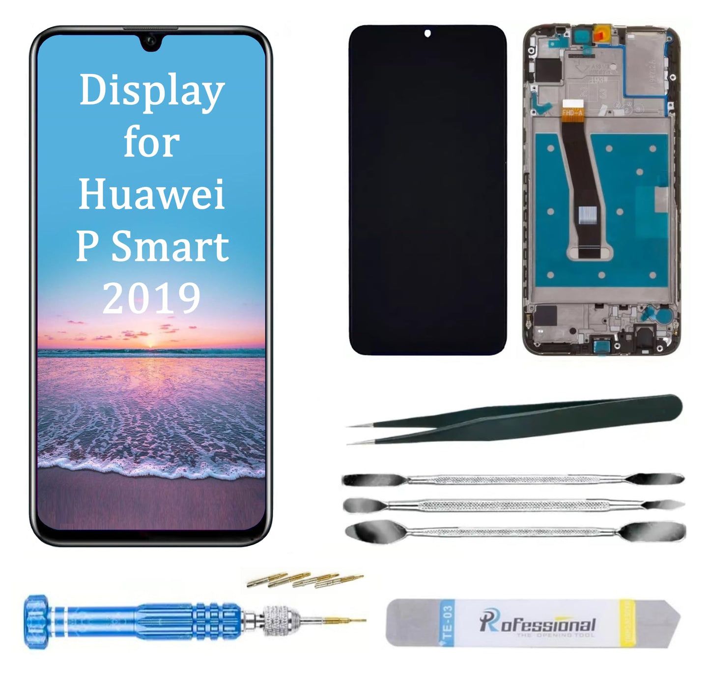 Display for Huawei P Smart 2019 Pot-LX1 LX2J LX3 LCD Screen Replacement Digitizer Touchscreen with Tools Black Original-quality LTPS